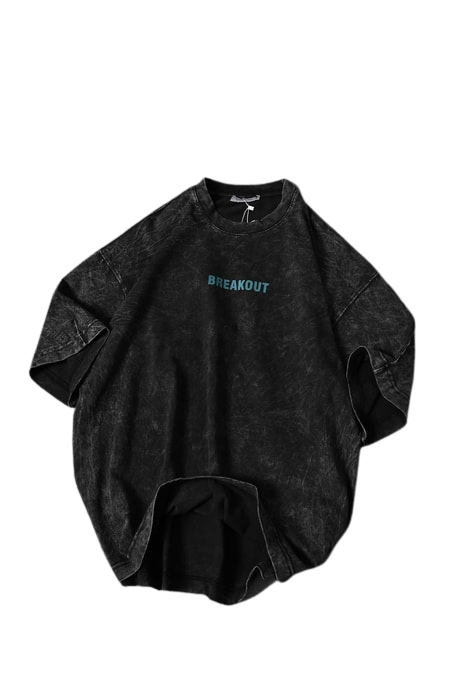 Antrasit Snake Baskı Özel Yıkamalı Kumaş Oversize